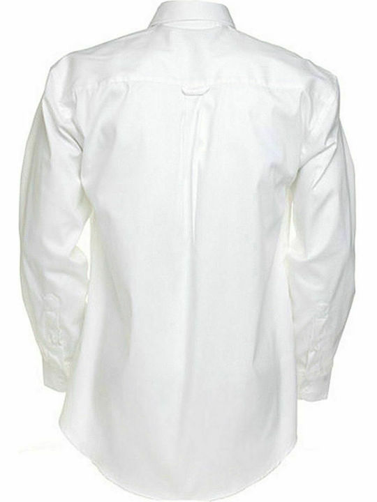 Kustom Kit Men's Shirt Long Sleeve White