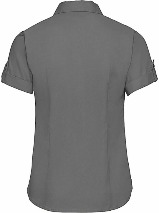 Russell Europe R-919F-0 Women's Monochrome Short Sleeve Shirt Zinc