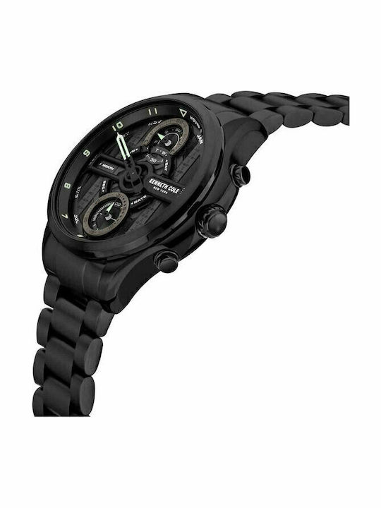 Kenneth Cole Modern Dress Ανδρικό Ρολόι 44mm Χρονογράφος Μπαταρίας με Μαύρο Μεταλλικό Μπρασελέ