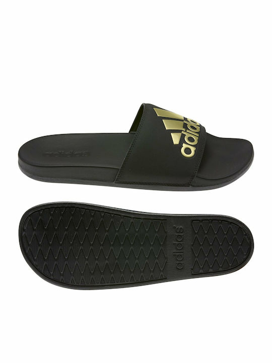 Adilette Cloudfoam Plus Logo Men's Slides Gold Metallic