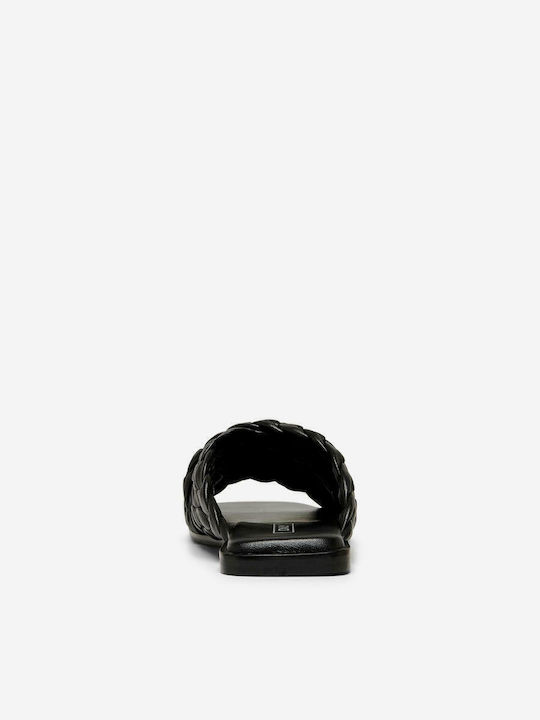 Frei1 Leder Flache Sandalen für Damen in Schwarz Farbe