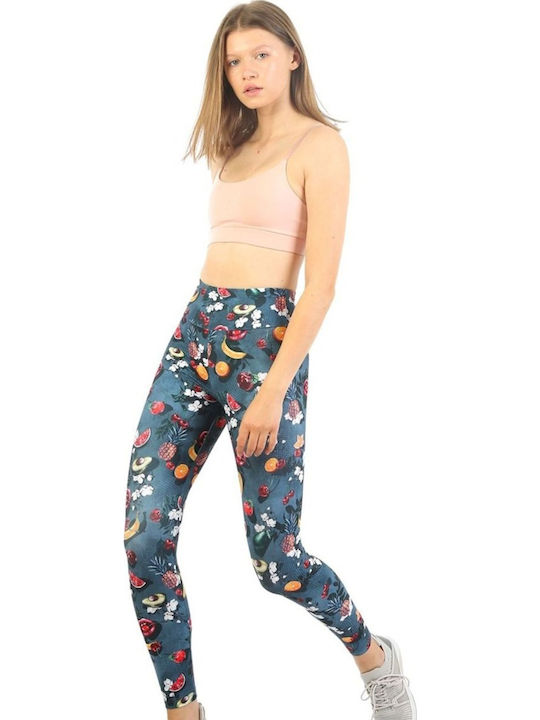 WJFLEG08 Women's Long Training Legging High Waisted Navy Blue