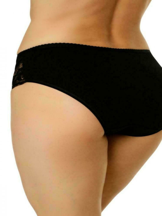 Iris Talie înaltă Femeie Slip cu Dantelă Negru