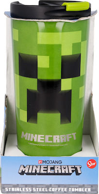 Mojang AB Minecraft Glass Thermos Stainless Steel Multicolour 420ml with Mouthpiece