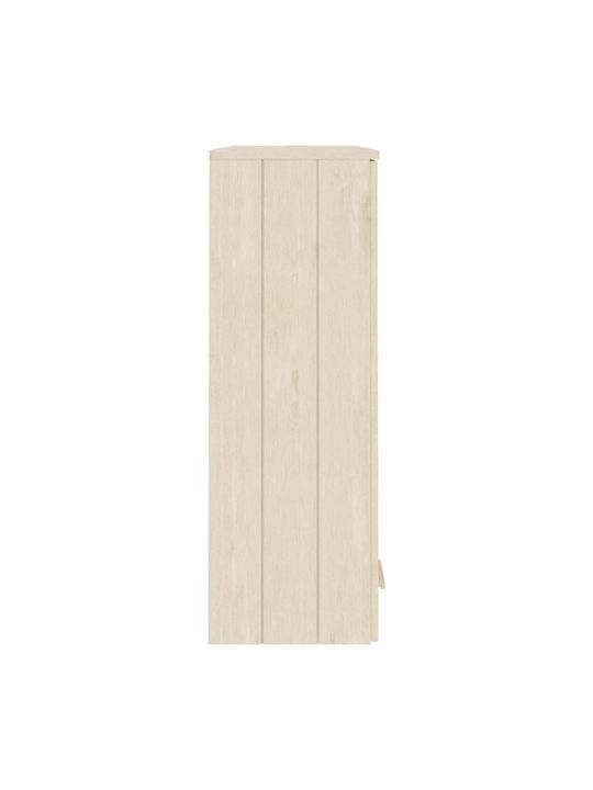 Wall Living Room Display Cabinet made of Solid Wood with Glass Honey Brown 85x35x100cm