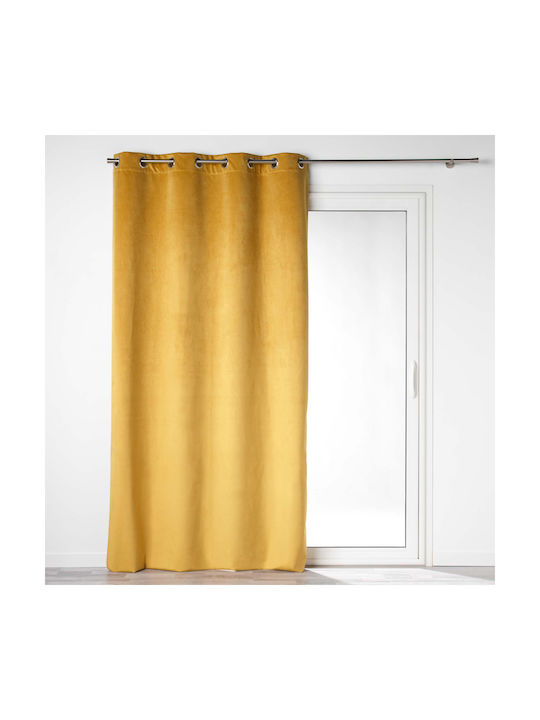 Vorhang Verdunkelung mit Grommet L-C Velounight Jaune 135x260cm