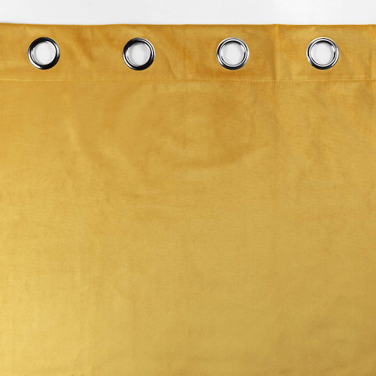 Douceur d'Intérieur Κουρτίνα Συσκότισης με Τρουκς L-C Velounight Jaune 135x260εκ.