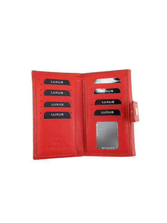 Luxus Large Leather Women's Wallet with RFID Red