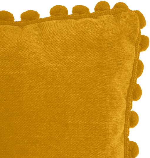 Atmosphera Μαξιλάρι Pompons Ocre 40x40εκ.