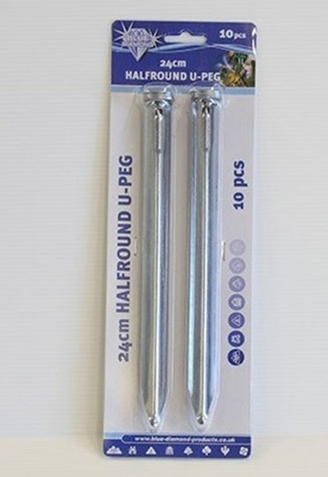 Outwell Halfround U-Peg Tent Pegs Camping Set 10 Pieces