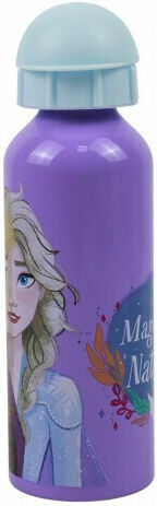 Gim Frozen Kinderflasche Gefroren Aluminium mit Schraubverschluss Auslaufsicher Lila 520ml