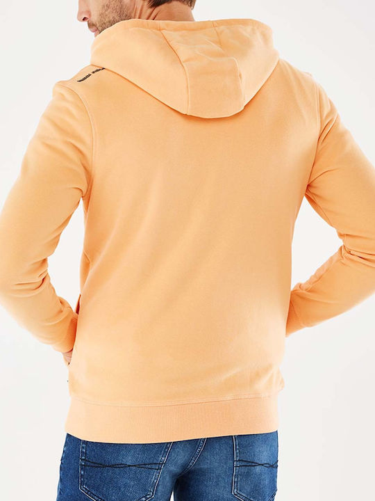 Mexx Men's Sweatshirt Jacket with Hood and Pockets Orange