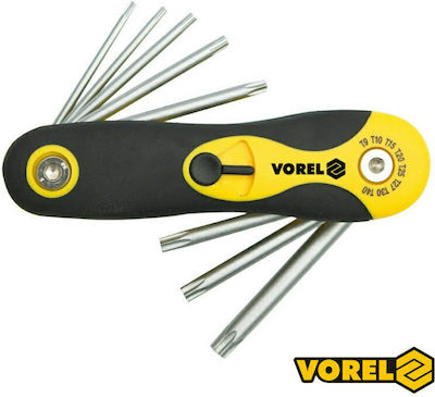 Vorel Folding Torx Wrench T9 8pcs