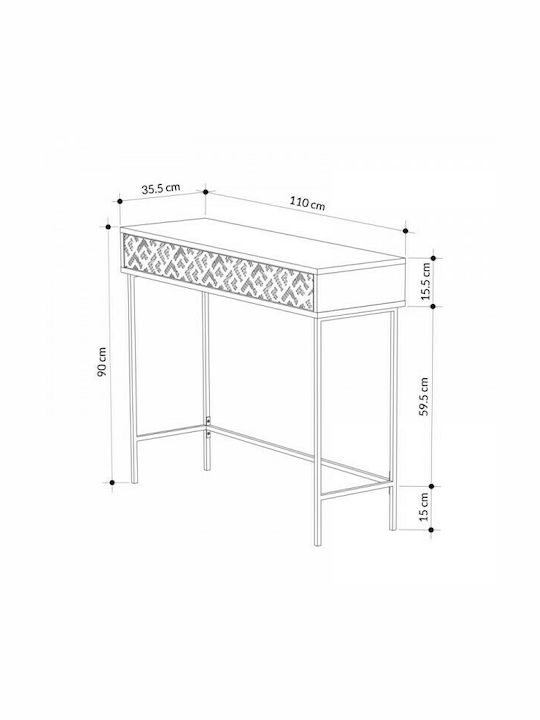 Elettra Consolă Natural / Negru L110xL35.5xH90buc