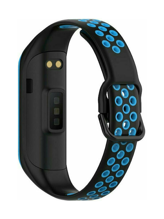 Tech-Protect Smoothband Armband Silikon mit Pin Black / Blue (Galaxy Fit 2)