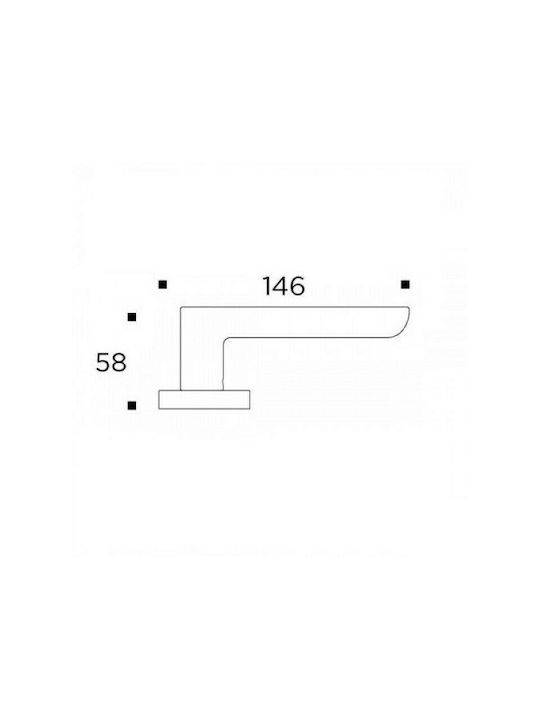 Convex Hebel Mittlere Tür mit Rosette 2005 2005rors19s19 Paar mit Rosette Black