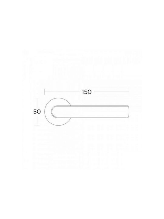 Convex Lever Middle Door with Rosette 2015 2015RORS04S19 Pair with Rosette Chrome / Black