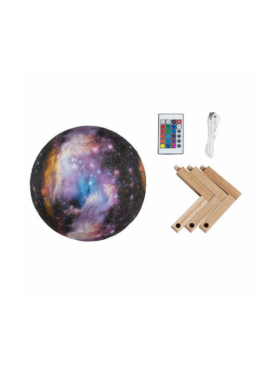 GloboStar Διακοσμητικό Φωτιστικό Kaotica LED RGB Moon Light 20x20x25εκ.