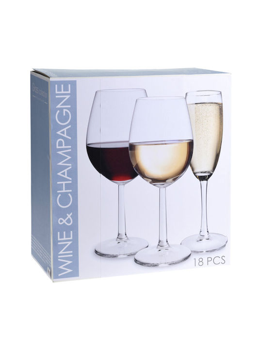 Set of Glasses made of Glass Stemmed 18pcs
