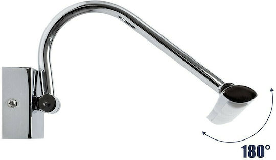 GloboStar Mira Modern Leuchte Badezimmer mit Integrierter LED und Neutralweißes Licht Silber 60x13cm