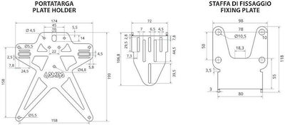 Lampa Motorrad-Kennzeichenhalterung Aero-X Evo 1 für Kennzeichenhalter