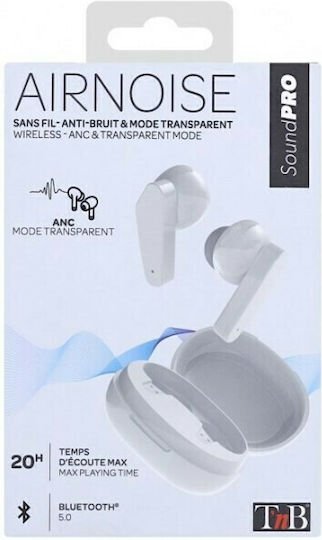 T'nB Air Noise In-ear Bluetooth Handsfree Căști cu Carcasă de Încărcare Alb