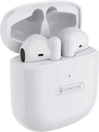 Celebrat W16 Earbud Bluetooth Handsfree Ακουστικά με Θήκη Φόρτισης Λευκά