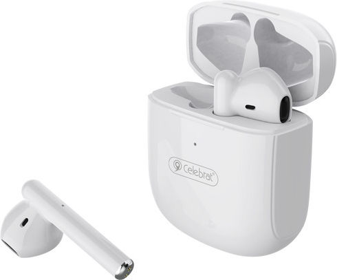 Celebrat W16 Earbud Bluetooth Handsfree Ακουστικά με Θήκη Φόρτισης Λευκά