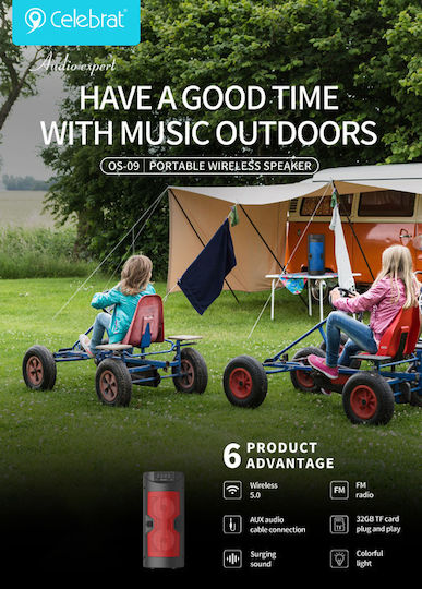 Celebrat Karaoke Speaker with Wired Microphone and Lighting Effects OS-09 OS-09 Red