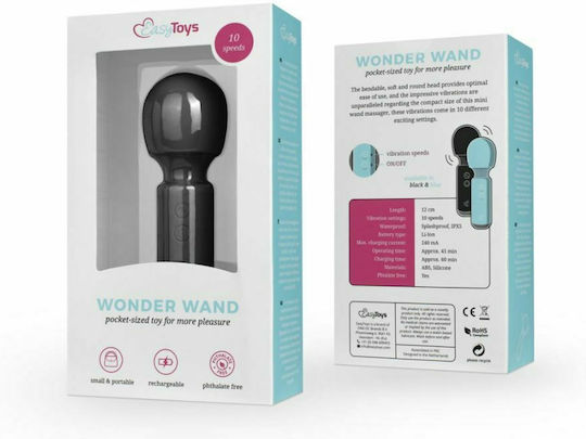 Easytoys Wonder Wand Vibrator Massage 12cm Black
