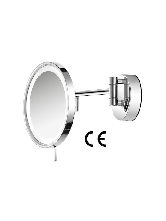 Sanco MRLED-705-Α03 Mărire Oglindă de Baie Rotundă Lumini LED 20x20cm Argintiu