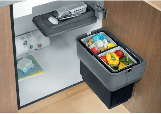 Blanco Singolo Recycling Bin for Cabinet Plastic Black 14L