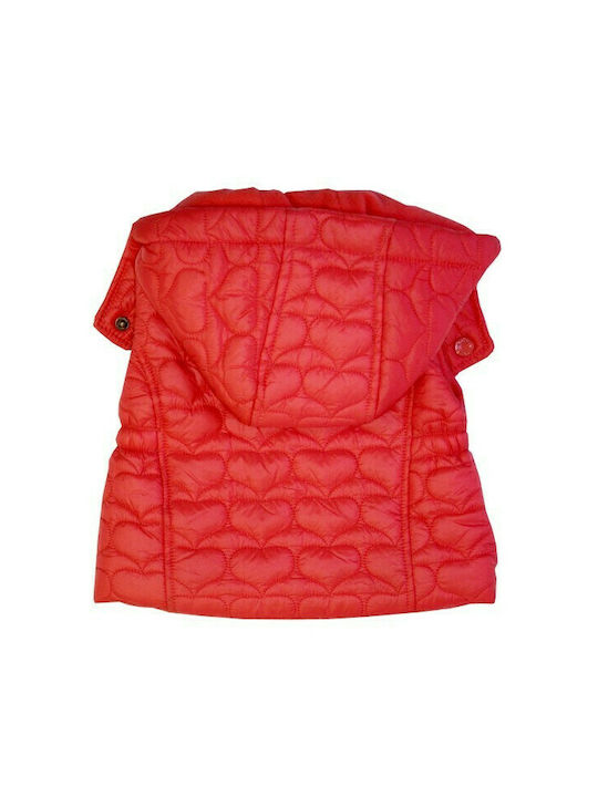 Losan Kids Quilted Jacket Sleeveless short with Lining & Protection Hood Red