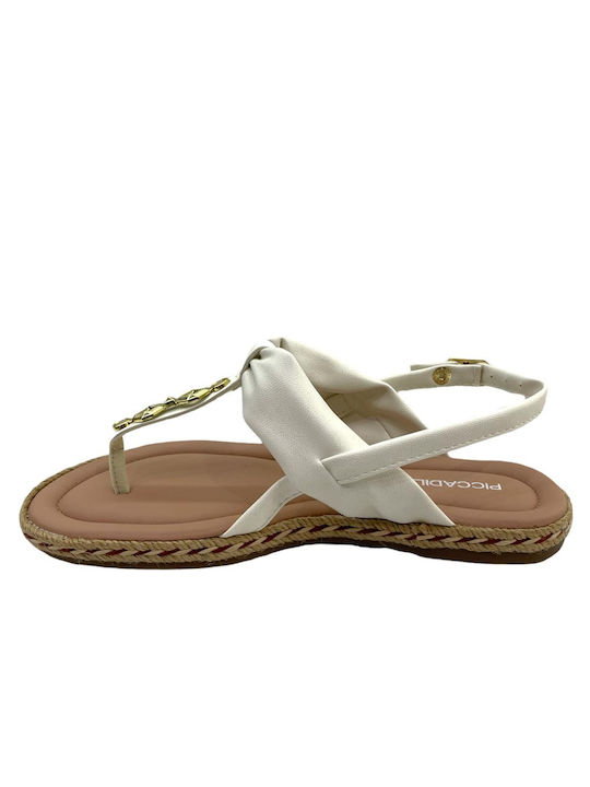 Women's Flat Sandals Anatomic with Strap in White Color