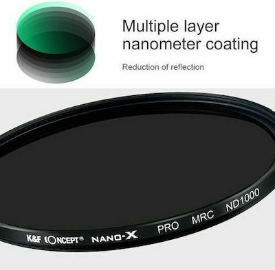 K&F Concept Nano-X ND1000 Filter HD Diameter 77mm with Coating MC for Camera Lenses