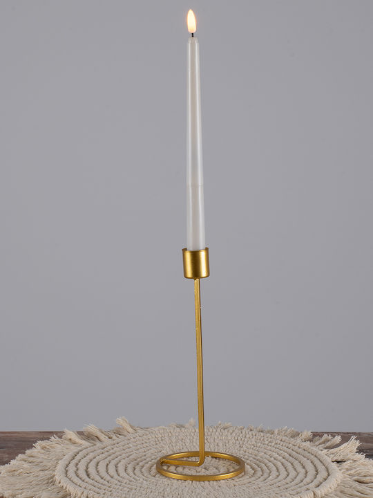 GloboStar Evelyn Candle Holder Metal Gold 9.5x9.5x23.5cm 1pcs