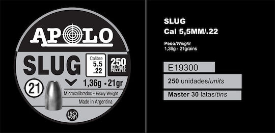 Apolo Apolo Slug 21gr 250τμχ 5.5mm