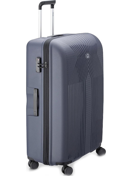 Delsey Ordener Large Hard Gray Suitcase With 4 Wheels Height 77cm