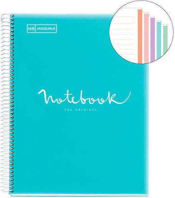 Miquelrius Spiral Notebook Ruled A4 120 Sheets Emotions Light Blue 1pcs