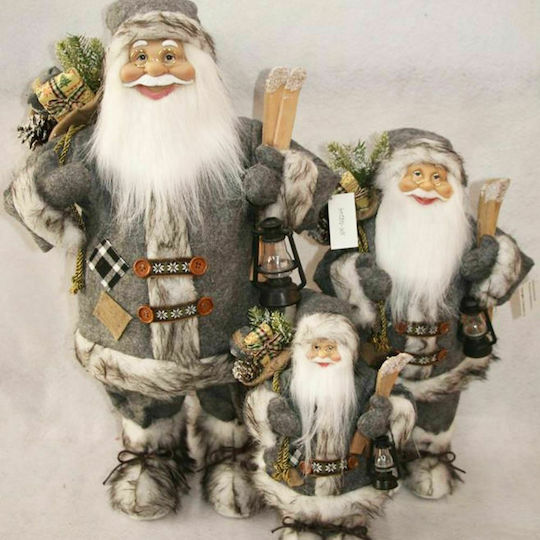 Dekorativer Weihnachtsmann Gray aus Stoff 80cm
