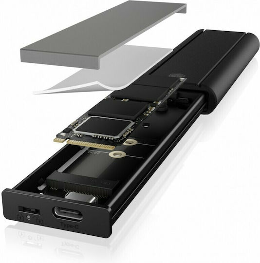 Icy Box Θήκη για Σκληρό Δίσκο M.2 PCI Express NVME με σύνδεση USB 3.2