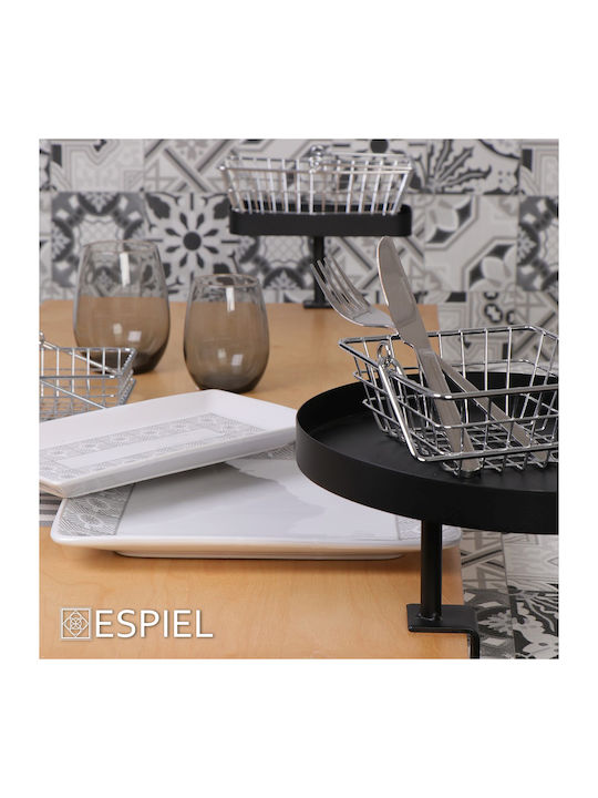 Espiel Rectangular Table Extension made of Metal in Black Color 20.5x23cm AST418 1pcs