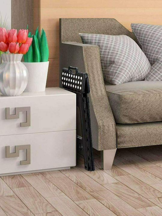 Plastic Outdoor Stool Black 29x22x39cm