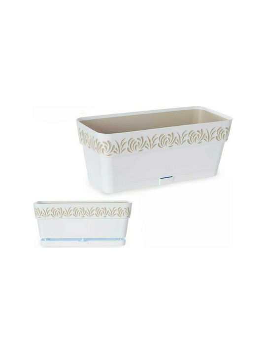 Stefanplast Gaia Self-watering Planter Box Plastic White 29x12.3x12.3cm.
