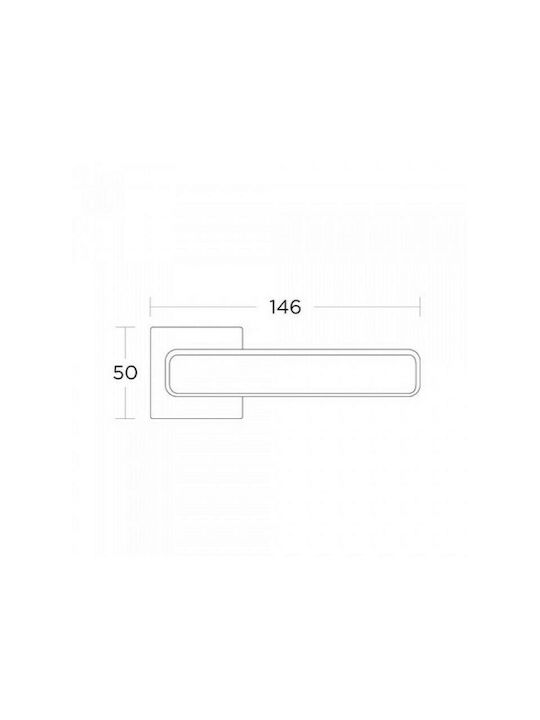 Convex Hebel Mittlere Tür mit Rosette 1605 1605RORS19S19 Paar mit Rosette Black