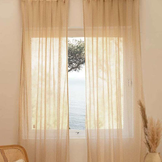 Calma House Xarxa με Τιράντες Ecru 140x280εκ.