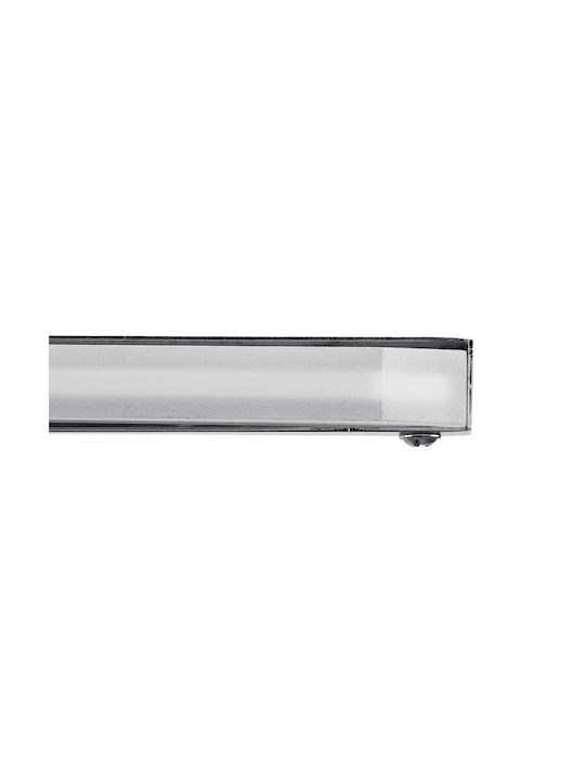 GloboStar Mara Modern Wandleuchte mit Integrierte LED und Natürliches Weiß Licht Silber 60x13cm