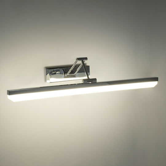 GloboStar Mara Modern Lampa De Perete Tablou Cu LED Integrat Și Lumină Alb Natural Argintie 60x13cm
