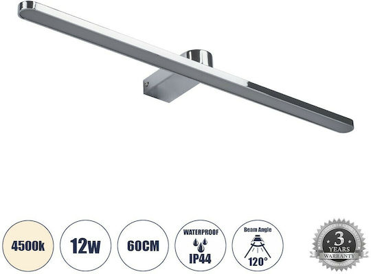 GloboStar Megan Modern Leuchte Badezimmer mit Integrierter LED und Neutralweißes Licht Silber 12x4cm