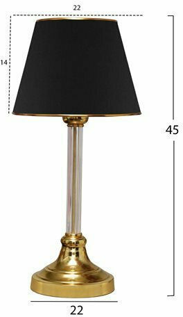 HomeMarkt Metal Lampă de masă pentru Soclu E27 cu Abajur Negru și Bază Auriu HomeMarkt Metal Lampă de masă pentru Soclu E27 cu Abajur Negru și Bază Auriu